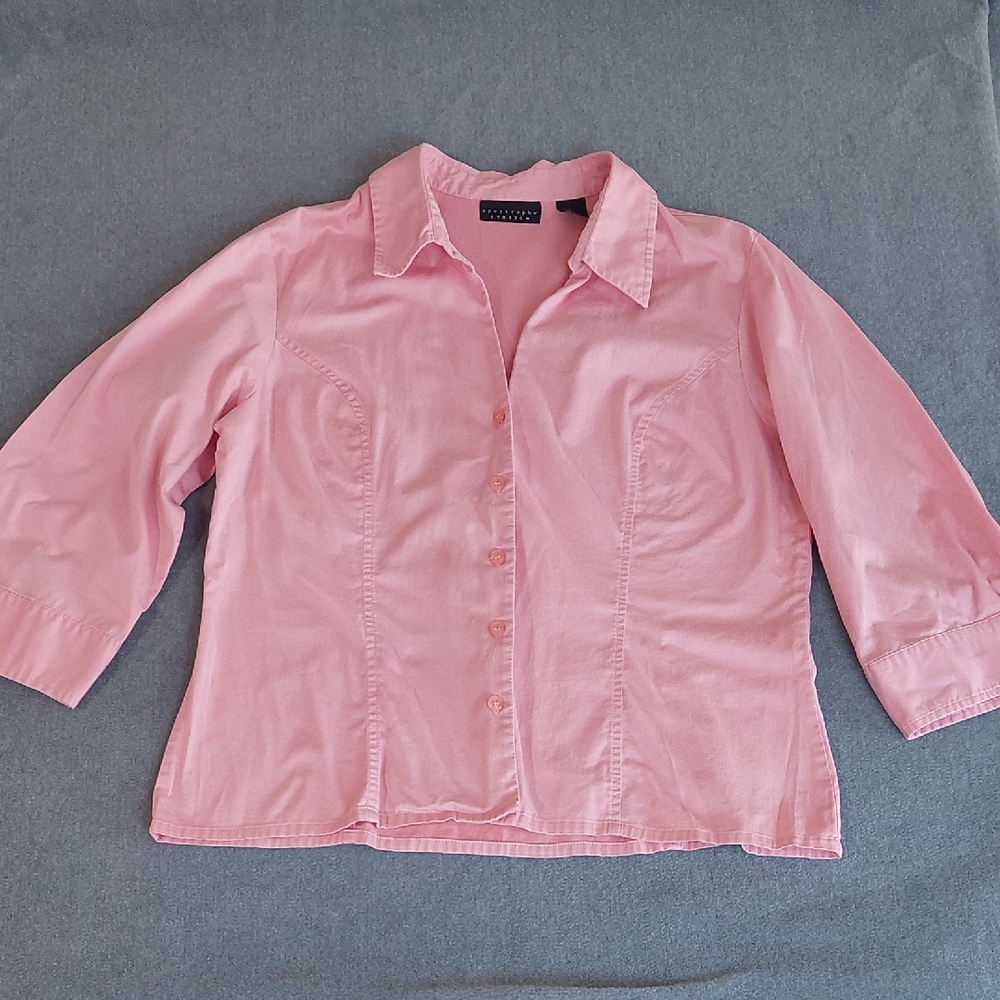 Apostrophe Coral Stretch Blouse Size 14